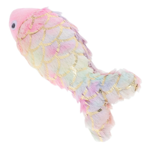 PAMINGONO 1Set Pink Plush Cat Fish Toy for Cats Interactive Play and Durable Construction 11.8X2.4X1.8in