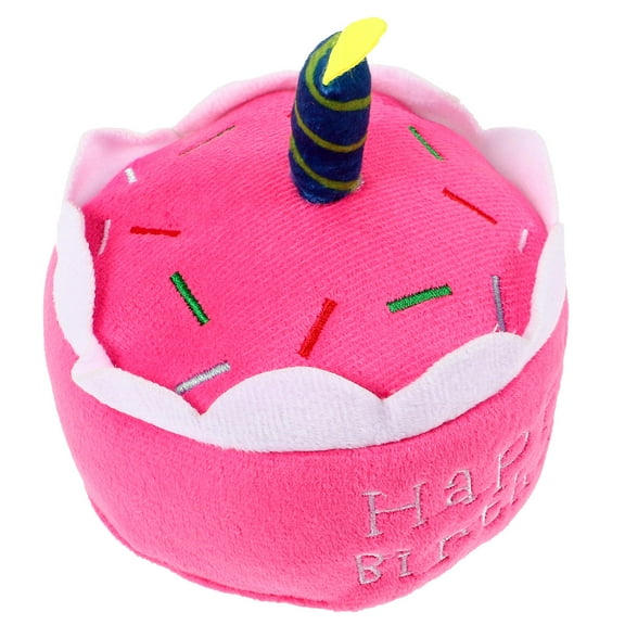 PAMINGONO Pet Dog Cake Toy Pet Birthday Cake Toy Plush Relief Photography Props 1Pack