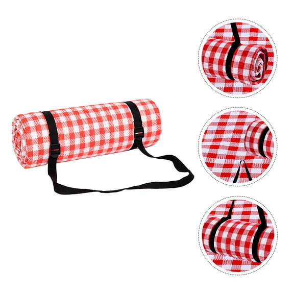 PAMINGONO 1Set Rectangular Red White Picnic Cushion for Beach Picnic Park Open-air Festivals Outdoor Activities