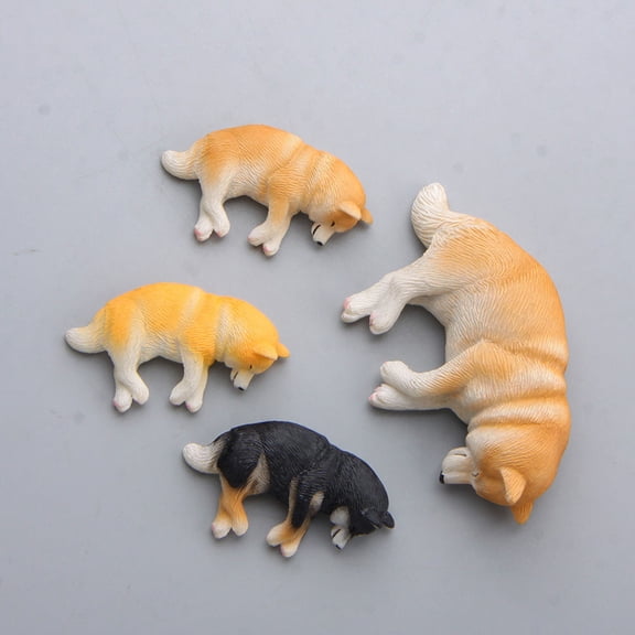 PAMINGONO 1Set Refrigerator Magnets Decorative 3D Lying Dog Shape Resin for Home and Office