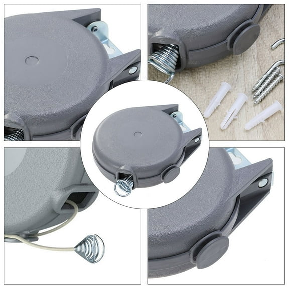 PAMINGONO Light Grey ABS PVC Retractable Heavy Duty Clothes Drying Line for Indoor Use