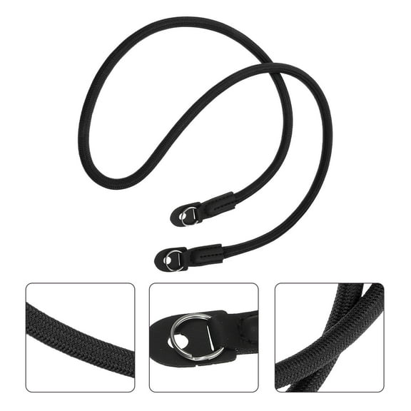 PAMINGONO Black Camera Shoulder Strap with Durable Steel and Wear-Resistant Microfiber for Professional Photographers