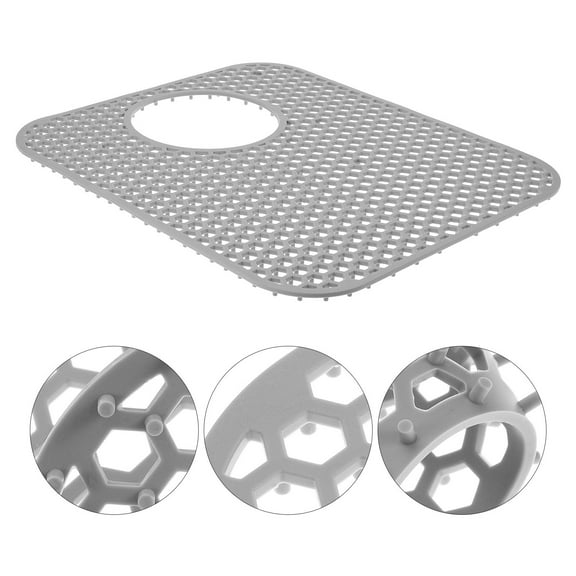 PAMINGONO Kitchen Sink Mat Silicone Light Grey 1Pcs