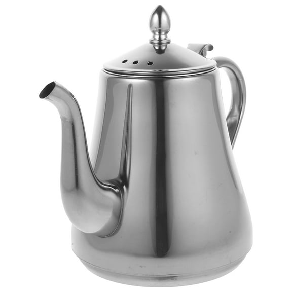 PAMINGONO 1Set Stainless Steel Tea Pot with Infuser for Loose Leaf Tea Brewing Silver Round Shape 8.25X7.47X5.19in