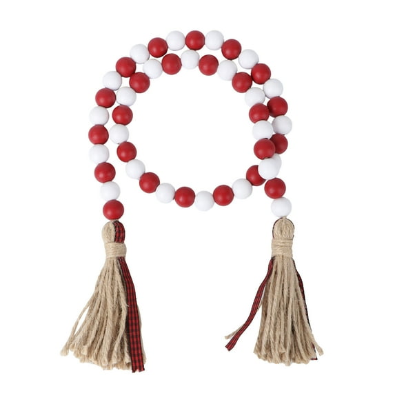 PAMINGONO Red Wood Bead Wall Hanging Decor for Home, Living Room, Bedroom - 1 Piece Ornament