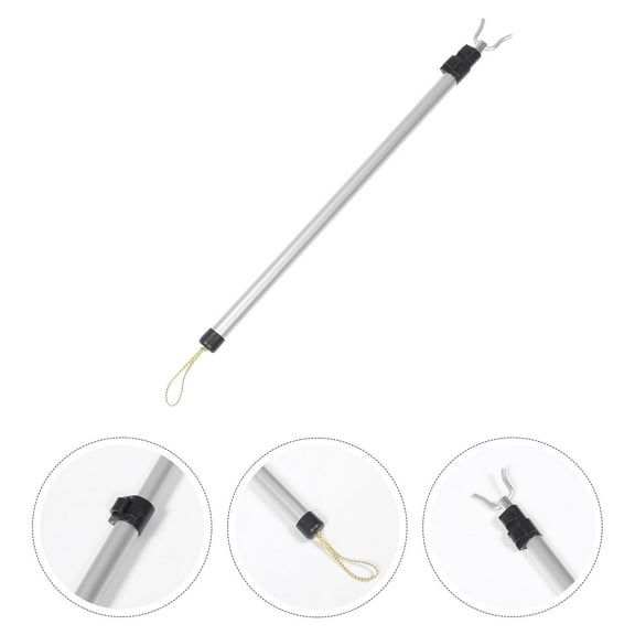 PAMINGONO 1Set Telescopic Clothes Reach Pole Silver For Clothes Props And Daily Use
