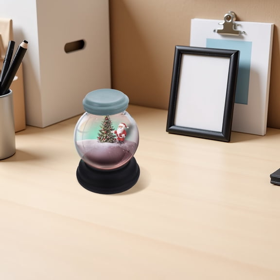 PAMINGONO 1Set Empty Fillable Snow Globe Jar with Clear Glass Dome for Seasonal Crafts