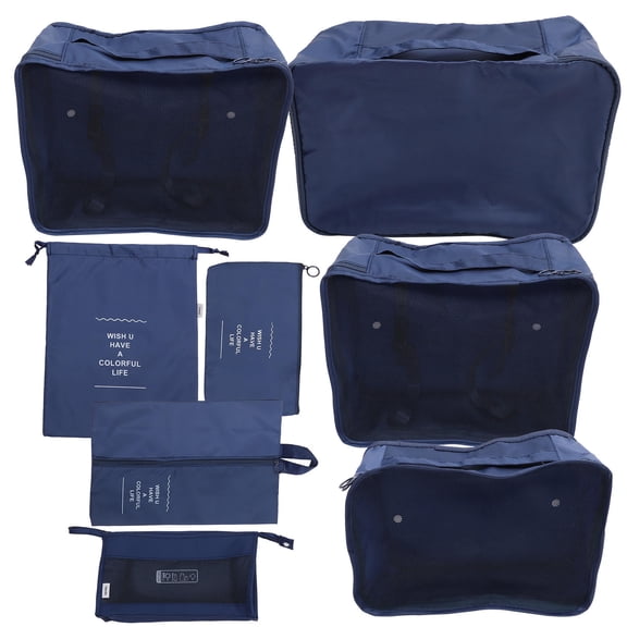 PAMINGONO Packing Cubes Luggage Organizer Bags Blue Polyester 1 Set 13.4X8.3in
