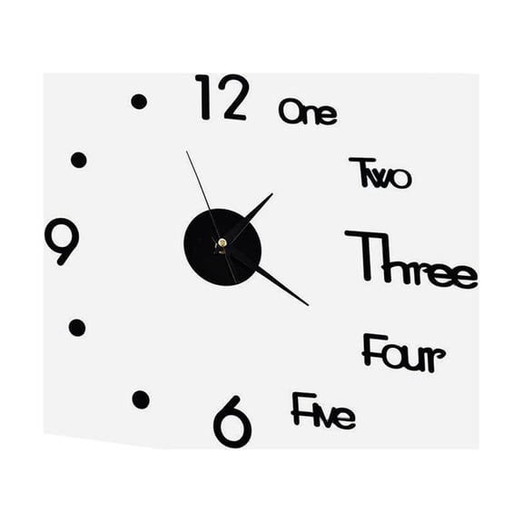 PAMINGONO 1Set Wall Adhesive Clock Modern Style Round Plastic Mute Operation Home Decoration
