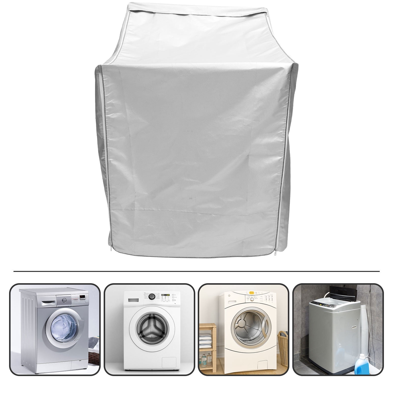 PAMINGONO Washer Dryer Top Cover with Easy Zipper, Oxford Cloth Protector for Daily Use