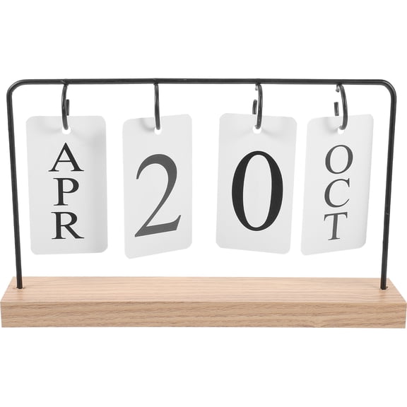 PAMINGONO 1Set Wood Flip Calendar for Home Decoration Creative Design