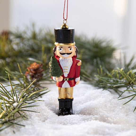 PAMINGONO 1Set Hanging Nutcracker Ornament Resin Vintage Christmas Tree Decoration 10X3X3CM