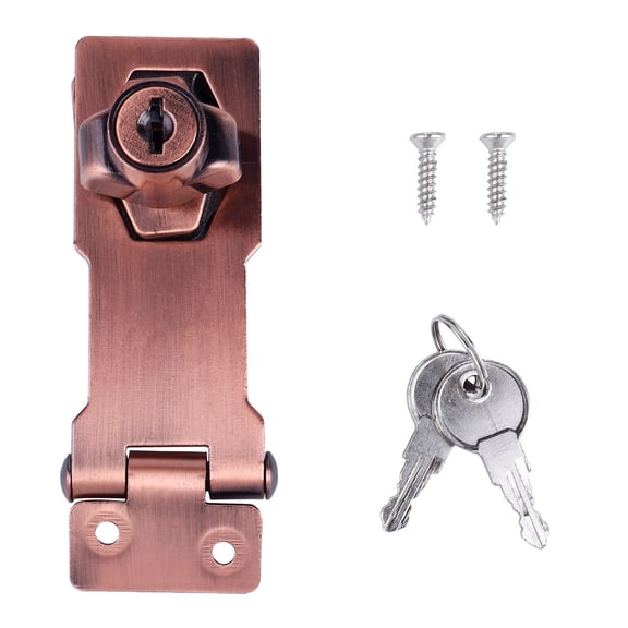 PAMINGONO 1Set Zinc Alloy Keyed Hasp Lock for China Cabinet Lock Outdoor Use