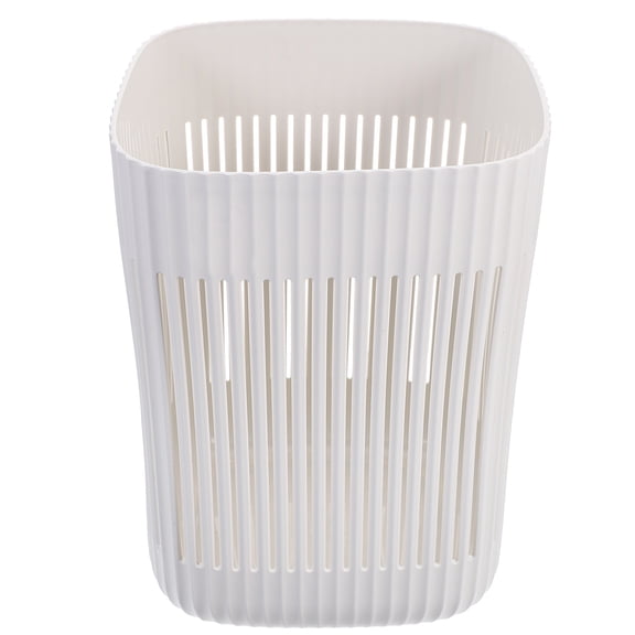 PAMINGONO White Waste Paper Basket, 1 Piece Plain Trash Bin for Home, Office, Recycling, Storage and Garbage Collection