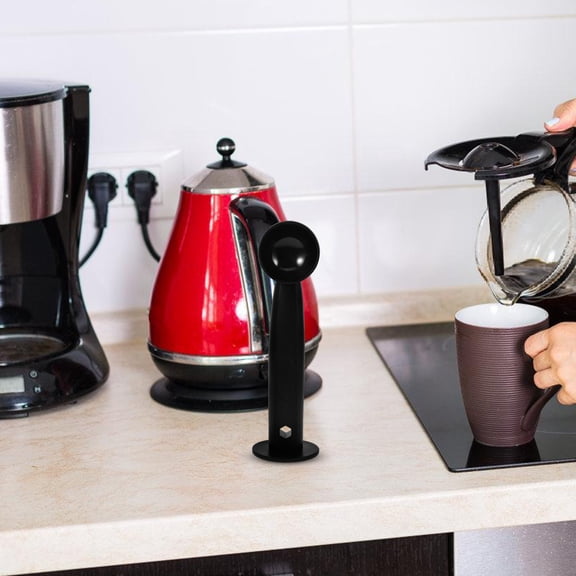 PAMINGONO Black Plastic Coffee Tamper with Integrated Spoon for Easy Flavor Adjustment