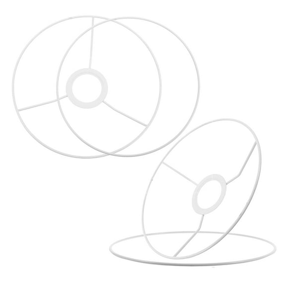 PAMINGONO 2Pairs Sturdy Iron Lamp Shade Frame with E27 Base Vintage Design for Home Decor