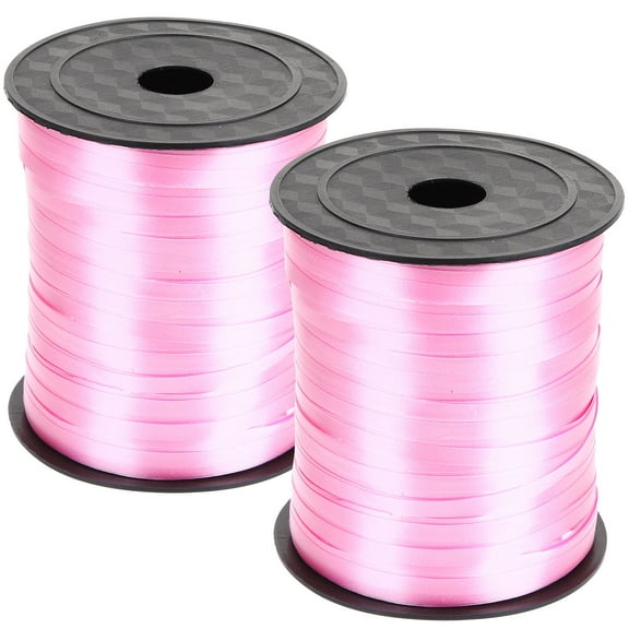 PAMINGONO 2 Rolls Packing Ribbon for DIY Crafts Light Pink Plastic 157x0.2in