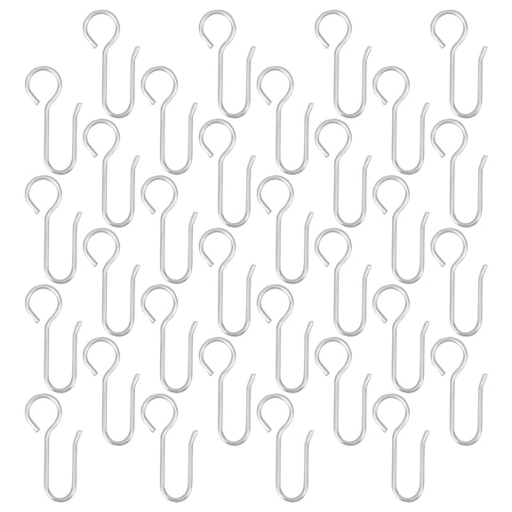 PAMINGONO 200Pcs Plated Silver Metal Ceiling Curtain Hooks Multifunctional Drape Track Hooks for Stylish Hanging