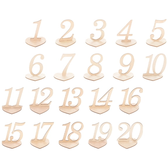 PAMINGONO 20Pcs Number Signs Wood Elegant Indicating Table Positions for Event Organizers