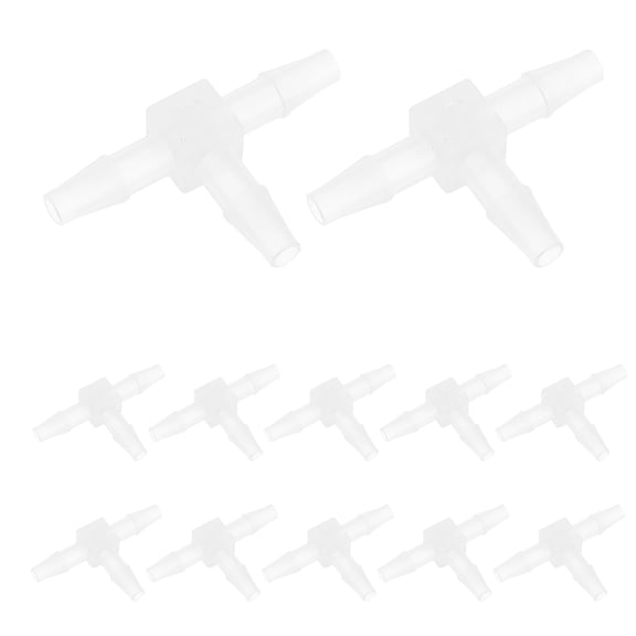 PAMINGONO 20Pcs Plastic Barb Tee Fitting Transparent T Shaped Connector Leakproof Pipe Reducer Adapter
