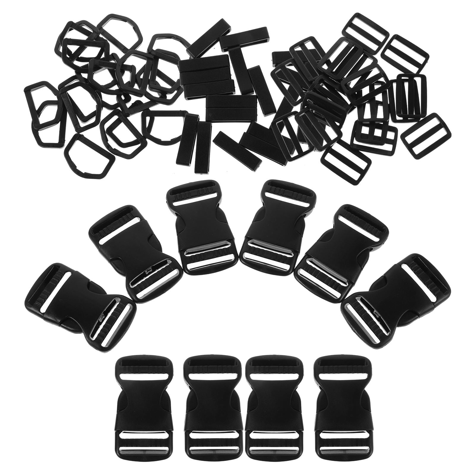 PAMINGONO 20Sets Backpack Strap Buckles Black Pom Durable Side Release ...