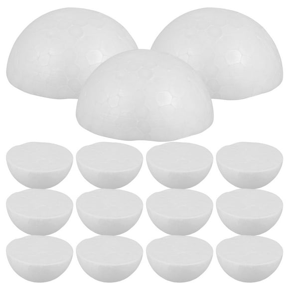 PAMINGONO 22pcs Plastic Balls for Crafts Foam Hemisphere White Decorative Christmas for Students