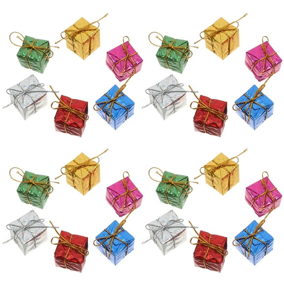 PAMINGONO Small present Boxes Delicate Christmas Tree Ornaments Assorted Color 1 Set