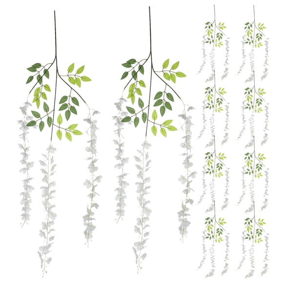 PAMINGONO 24Pcs Faux Wisteria for Garden and Festival Decor in White