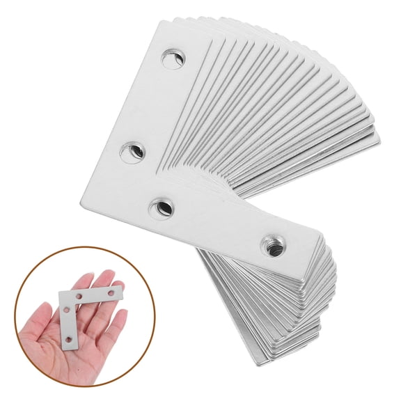 PAMINGONO 1Set Durable Stainless Steel L Bracket for Woodwork and Furniture Support