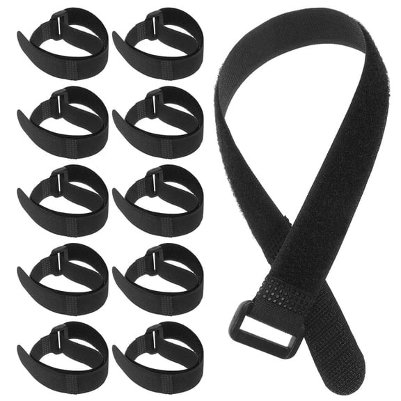 PAMINGONO Yoga Strap with Buckle Adjustable Hook and Loop Straps Black 25pcs