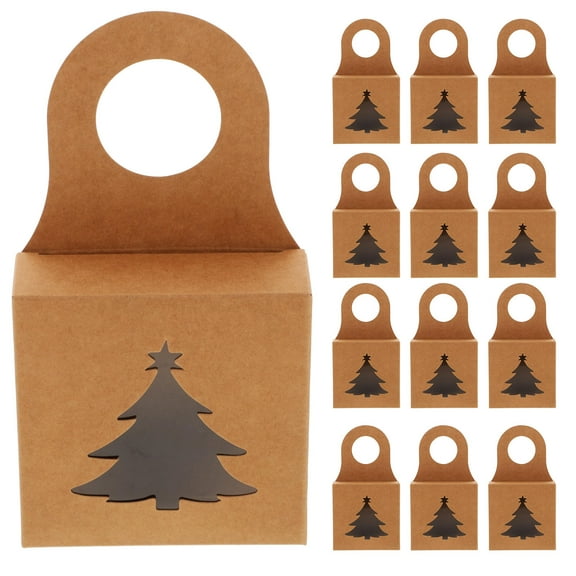 PAMINGONO Wedding Favor Boxes Wine Bottle Boxes Kraft Paper 25Pack Brown