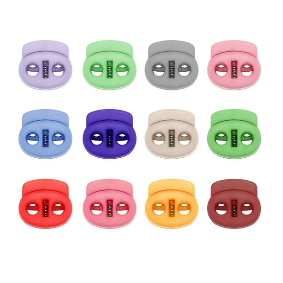 PAMINGONO 25Pcs Oval DIY Cord Lock Toggle Stopper Buttons Spring Fastener for Drawstring Bags Clothing or Backpacks