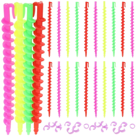 PAMINGONO 26Pcs No Heat Spiral Curlers Assorted Color Flexible Plastic Hair Curling Tools