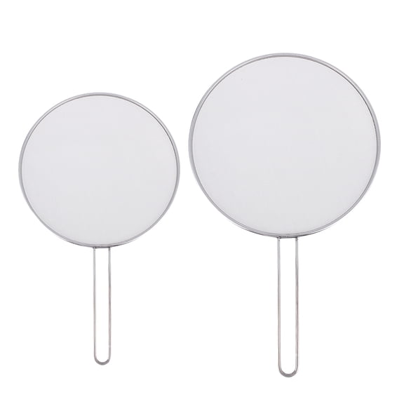 PAMINGONO 2PCS Stainless Steel Sieve Cover Cooking Skillet Mesh Lid Explosion-proof Round Lid for Home Cooks Cooking