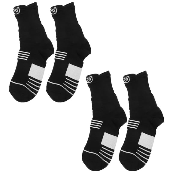 PAMINGONO 2Pairs Black Mid Calf Socks for Sport Socks for Men