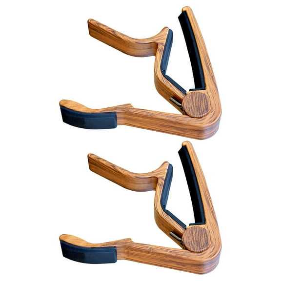 PAMINGONO 2Pcs Brown Acoustic Guitar Capo Aluminum Alloy Universal Musical Instrument Accessory