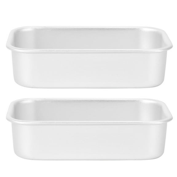 PAMINGONO 2-Pack Aluminum Alloy Rectangular Bread Loaf Pan Mold, Toast Cake Baking Tray for Home Kitchen Oven Baking Use