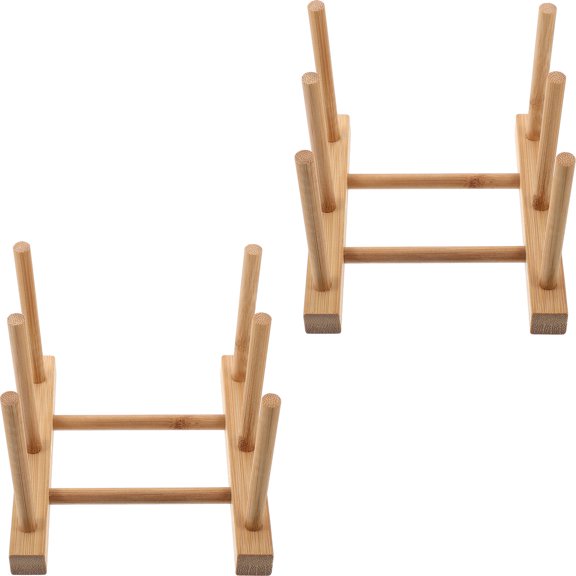 PAMINGONO 2Pcs Light Brown Bamboo Bottle Drying Organizer with Scientific Design for Kitchen