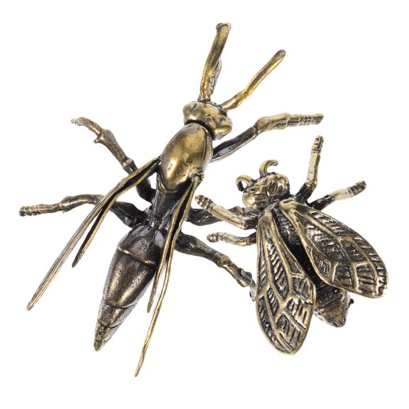 PAMINGONO 2Pcs Bee Statuette Shaped Golden Color For Home Decor