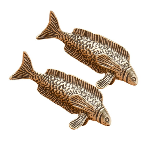 PAMINGONO Fish Shaped Figurine Golden for Home and Office Use 2Pcs 2.2x0.9x0.7in