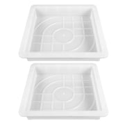 PAMINGONO 2-Pack Concrete Rock Molds Plastic Pavement Stone Molds for Garden Paths Residential Landscaping 11.4 x 11.4 x 1.97 inches