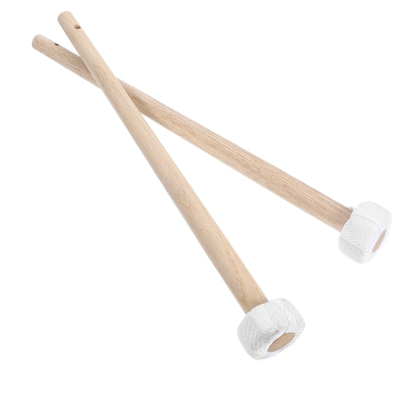 PAMINGONO Durable Wood Handle  Mallets Multi Cotton Head for Musical Instruments 2Pcs