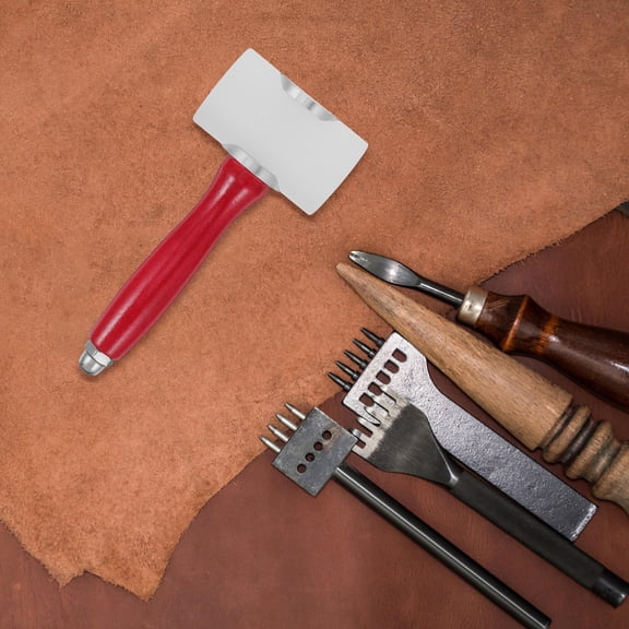 PAMINGONO 2Pcs Craft Hammer with Nylon Head and T Shaped Wooden Handle for Stamping