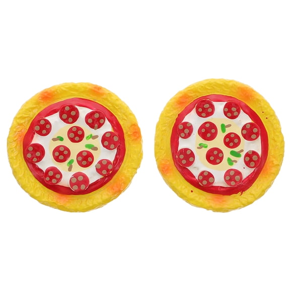PAMINGONO Creative Fridge Sticker Pizza Shaped Resin 2Pcs