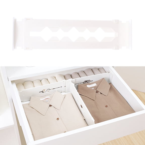 PAMINGONO 2Pcs Drawer Divider Retractable Plastic Rectangular for Closet Cupboard Organizer 12.7x3.5x2.0in