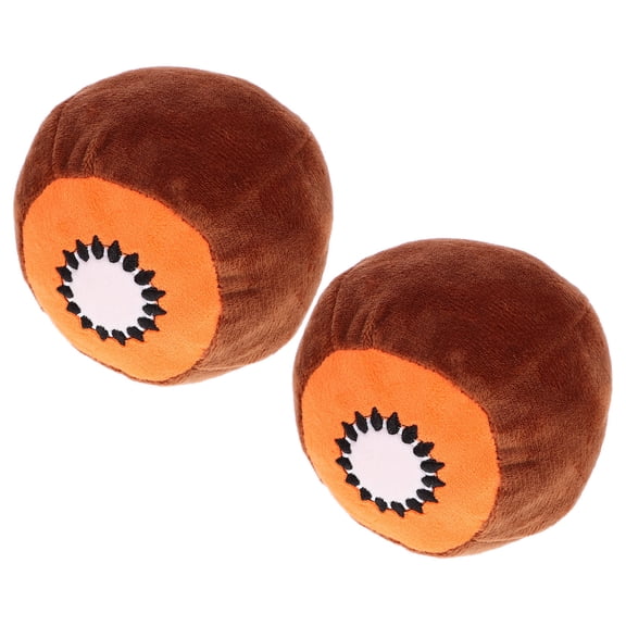 PAMINGONO 2Pcs Environmental Cotton Stuffed Kiwi Chewing Toy for Indoor Play and Training Sessions