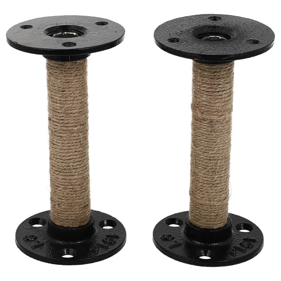 PAMINGONO Iron Shelf Brackets Retro Style Racks Durable Light Brown 2Pcs 4.7x2in