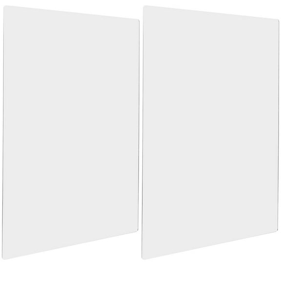 PAMINGONO 2pcs Rounded Rectangle Modern Home Decor Silver Full Length Sticky Wall Mirror