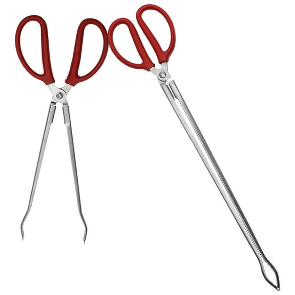 PAMINGONO 2Pcs Garbage Clips with Red Stainless Steel for Home Use