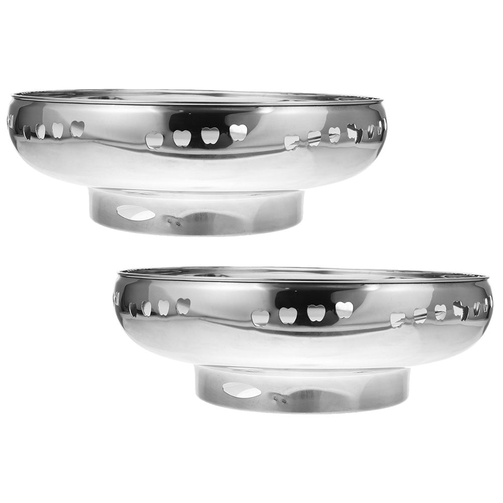 PAMINGONO 2Pcs High Temperature Resistant Wok Stand for Gas Stove Silver Stainless Steel